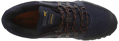 Regatta edgepoint III' Waterproof Walking Shoes, Zapatillas de Senderismo Hombre, Azul (Navy/Burnt Umbre Qfd), 46 EU