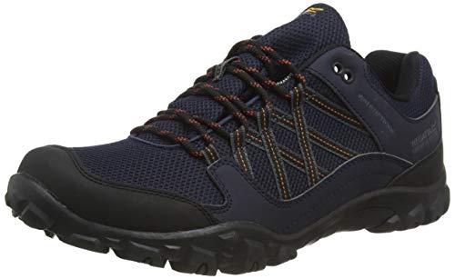 Regatta edgepoint III' Waterproof Walking Shoes, Zapatillas de Senderismo Hombre, Azul (Navy/Burnt Umbre Qfd), 46 EU