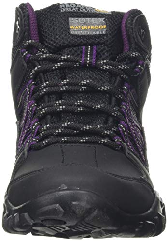 Regatta Edgepoint Mid Waterproof Hiking Boot, Botas de Senderismo Mujer, Negro (Black/Prune Abl), 42 EU