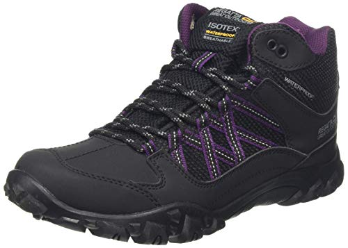 Regatta Edgepoint Mid Waterproof Hiking Boot, Botas de Senderismo Mujer, Negro (Black/Prune Abl), 42 EU