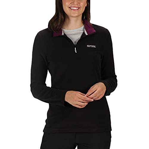 Regatta Sweethart Forro Polar Ligero, Tejido Symmetry Y Media Cremallera Fleece, Mujer, Black(Blackcurrant), 48