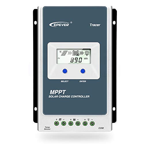 Regulador de carga solar de Qaurora, MPPT Tracer serie A (10A/20A/30A/40A) con sistema de identificación automática del voltaje 12 V o 24 V CC, 20A