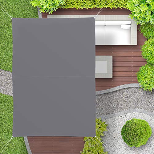 Relaxdays, Gris Toldo Vela Rectangular, Impermeable, Protección Rayos UV, con Cuerdas para tensar, 2x3m, 2 x 3 m