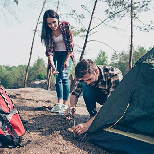 Relaxdays, Plateado Set de 10 piquetas para Camping, Estacas para Tiendas de campaña, Acero galvanizado, 39 cm