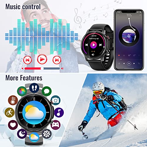 Relojes Inteligente Hombre,Smartwatch Hombre con Calorías Monitor Pulsómetro Podómetro Cronometro Monitor de Sueño Pulsera de Actividad Relojes Deportivos Hombre para Android iOS(Negro)