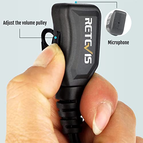 Retevis R111 Walkie Talkie Auricular con Micro PTT G Tipo Pinganillo Volumen Ajustable Compatible con Motorola CP040 DP1400 GP300 GP68 GP88 GP2000 HYT TC-500 TC-600 Walkie Talkies(1 Pieza)