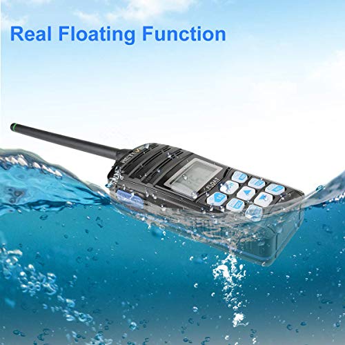 Retevis RT55 Walkie Talkie Marino IP67, 88 Canales, Radio Portátil Impermeable con Vibración, Flotador, Radio de frecuencia Muy Alta con Canal Marino Internacional Equipo Marino(Negro, 1 Pieza)