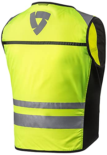 REV IT Athos 2 Hi-Vis Chaleco para motocicleta, Motorcycle Rev'It! Athos 2 Safety Vest EN471, amarillo fluorescente, mediano