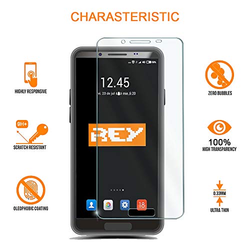 REY 3X Protector de Pantalla para BLACKVIEW A80 Pro, Cristal Vidrio Templado Premium