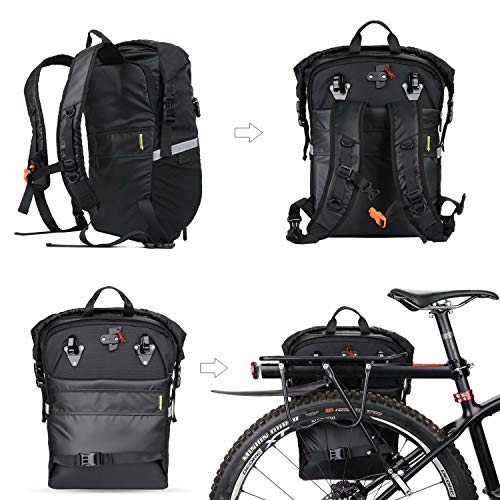 Rhinowalk Multifunción 24L Bike Alforja Bolsa Impermeable Bicicletas Asiento Trasero Bolsa Portátil Mochila Motor Bolsa Bolsa de Equipaje