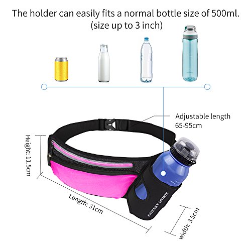 Riñonera Running cintura cinturón deportiva Belt botella titular Fitness impermeable cintura bolsa de transporte para Correr, ciclismo viajar senderismo y Bum Bag bolsa para iPhone Samsung Smartphones