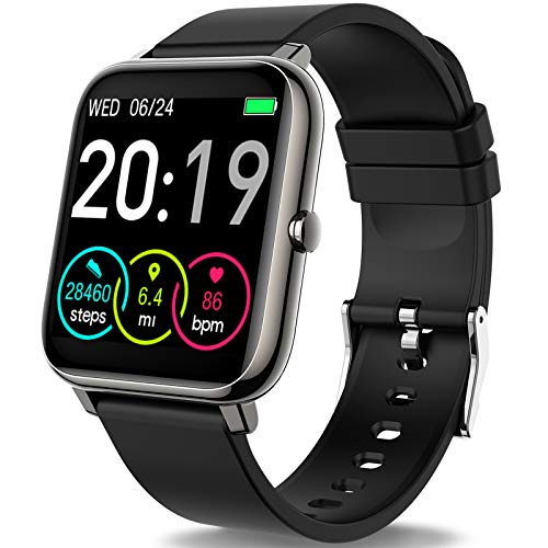 Rinsmola Smartwatch, Reloj Inteligente Hombre de Pantalla Táctil, Pulsera Actividad Inteligente con Pulsómetro, Monitor de Sueño, Reloj Digital Calorías Podómetro Impermeable IP67 para Android e iOS