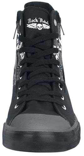 Rock Rebel by EMP Walk The Line Unisex Deportivas Altas Negro EU37, Textil,