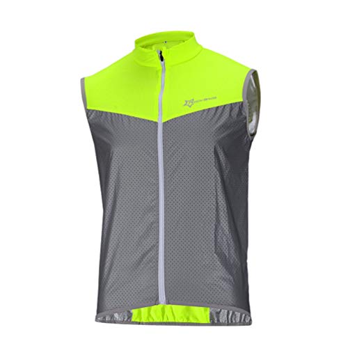 ROCKBROS Chaleco Reflectante para Ciclismo Transpirable Corto Resistente al Viento Cortavientos Alta Visivilidad para Running Deportes al Aire Libre para Hombre y Mujer (4XL)