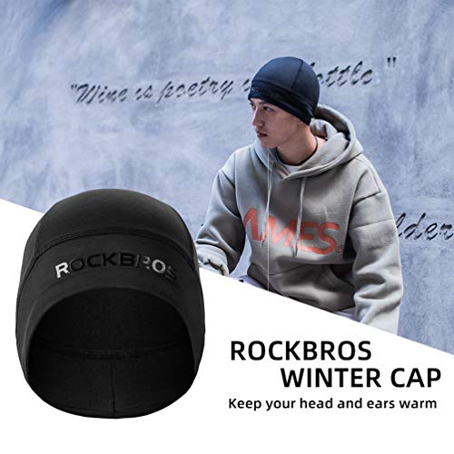 ROCKBROS Gorro Ciclismo Térmico de Invierno Skull Cap Bajo Casco a Prueba de Viento Bicicleta Running Deportes Unisex