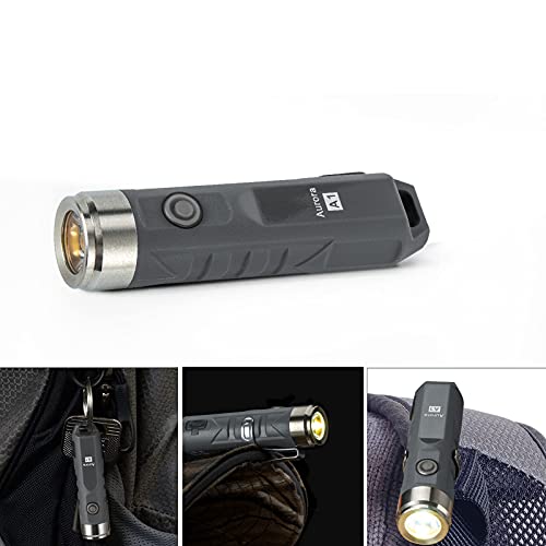 RovyVon Linterna LED Recargable,EDC Mini Linterna,Flashlight LED,Para Ciclismo Cámping,Hiking(A1 Gris)