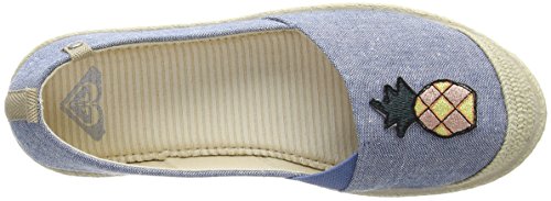 Roxy Flora, Sandalias con cua Tipo Alpargatas Mujer, Azul Chambray Chy, 38 EU