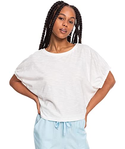 Roxy Lay It On The Line - Camiseta de Manga Corta - Mujer - M - Blanco