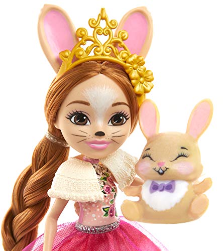 Royal Enchantimals Muñeca con familia de conejos mascota de juguete vestidos de boda (Mattel GYJ08)