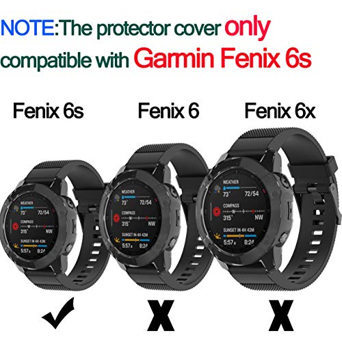 RuenTech - Carcasa Protectora de Repuesto Compatible con Garmin Fenix 6S Pro Saphir Sapphire (TPU)