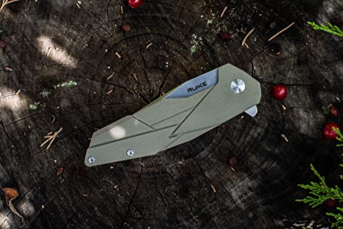 RUIKE P138-W Desert Sand Linerlock - Navaja de bolsillo con cierre de seguridad (acero inoxidable)