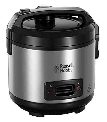 Russell Hobbs Vaporera y Arrocera - 8 Raciones, Recipiente Antiadherente, Tapa de Cristal, 500 W - 27080-56