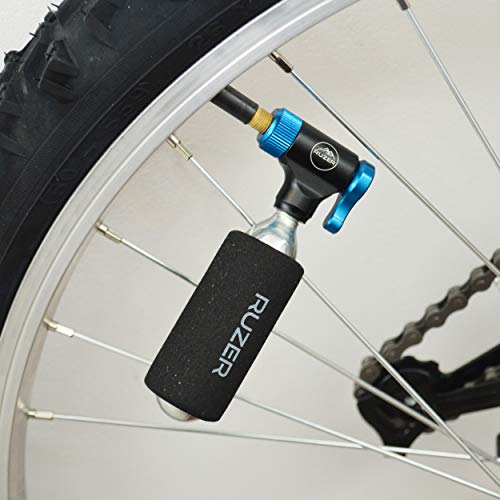 RUZER© Inflador rápido y fácil Presta & Schrader válvula compatible para bicicleta bomba 12 g, 16 g, 20 g y 25 g