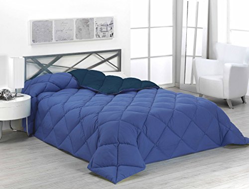 Sabanalia - Edredón nórdico de 400 g reversible (bicolor), para cama de 90/105 cm, color azul y marino