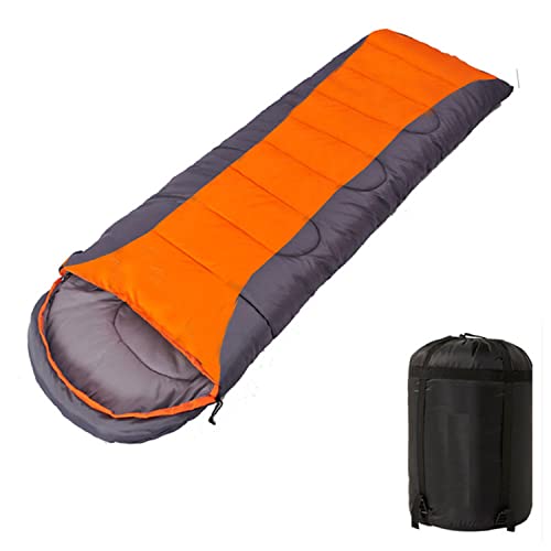 Saco De Dormir Portátil Acolchado Impermeable para Acampar Al Aire Libre,Saco De Dormir Cálido para Acampar Y Montañismo De Cuatro Estaciones,Saco De Dormir Ligero para Adultos,Orange-1100g