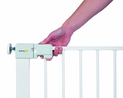 Safety 1st Easy Close Extra Tall Metal Barrera seguridad niños de 91 cm de altura, puerta de seguridad para niños y mascotas, dimensiones de 73-80 cm, color blanco