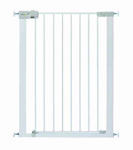 Safety 1st Easy Close Extra Tall Metal Barrera seguridad niños de 91 cm de altura, puerta de seguridad para niños y mascotas, dimensiones de 73-80 cm, color blanco