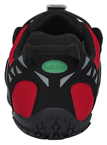 SAGUARO Hombre Mujer Barefoot Zapatillas de Trail Running Escarpines de Deportes Acuaticos Transpirable Calzado Minimalista para Fitness Entrenamiento Gimnasio, Rojo Rubí 42 EU