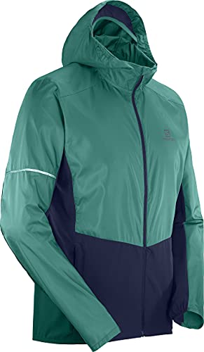 Salomon Agile Fz Hoodie Sudadera Hombre, Azul (Pacific/Night Night Sky), S