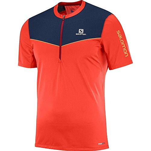 SALOMON Fast Wing HZ SS tee M - Camiseta, Hombre, Rojo(Fiery Red)