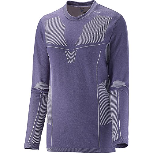 SALOMON Primo Warm LS Cn tee W Camiseta, Mujer, Gris (Daybreak Grey), M