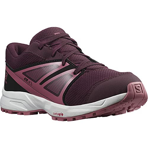 Salomon Sense Climasalomon Waterproof (impermeable) unisex-niños Zapatos de trail running, Violeta (Wine Tasting/White/Mauve Wood), 35 EU