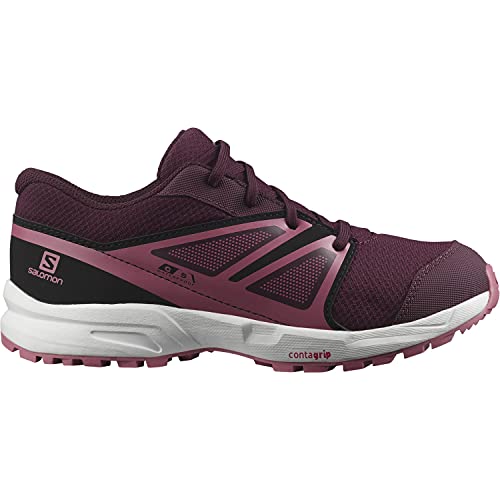 Salomon Sense Climasalomon Waterproof (impermeable) unisex-niños Zapatos de trail running, Violeta (Wine Tasting/White/Mauve Wood), 35 EU