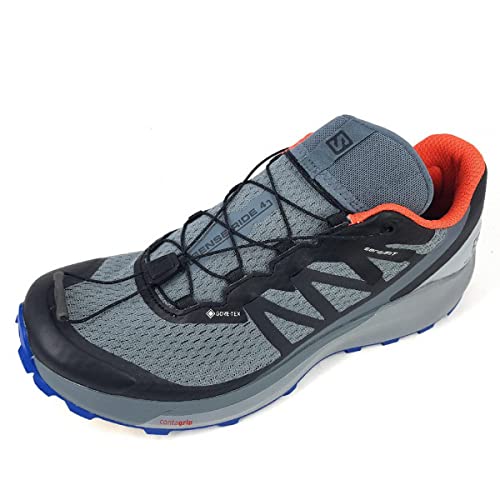 SALOMON Sense Ride 4 Gore Tex Invisible FIT, Zapatillas de Senderismo Hombre, Stormy Weather/Quarry/Cherry Tomato, 40 EU