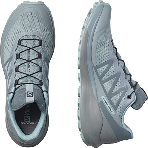 SALOMON Sense Ride 4 Gore Tex Invisible FIT, Zapatillas de Senderismo Mujer, Slate/Monument/Pastel Turquoise, 42 EU