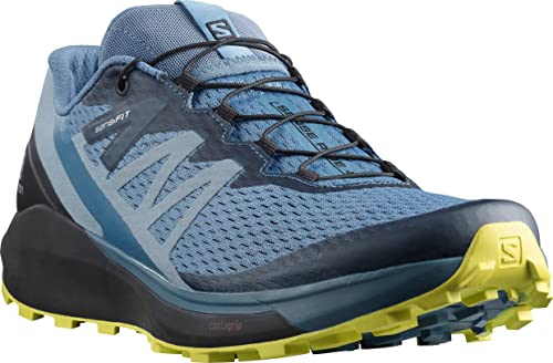 SALOMON Sense Ride 4, Zapatillas de Senderismo Hombre, Copen Blue/Black/Evening Primrose, 41 1/3 EU