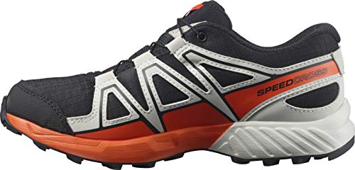 Salomon Speedcross Climasalomon Waterproof (impermeable) Junior unisex-niños Zapatos de trail running, Negro (Black/Lunar Rock/Cherry Tomato), 38 EU