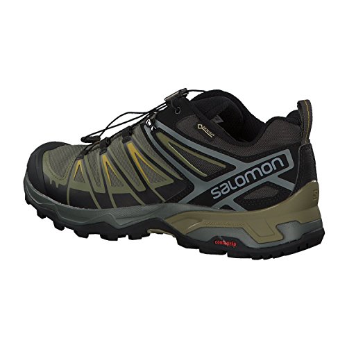 Salomon X Ultra 3 Gore-Tex (impermeable) Hombre Zapatos de trekking, Gris (Castor Gray/Beluga/Green Sulphur), 45 ⅓ EU