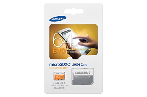 Samsung Evo MB-MP64DA/EU - Tarjeta de memoria micro SDXC de 64 GB (UHS -I Grade 1, Clase 10, con adaptador SD)