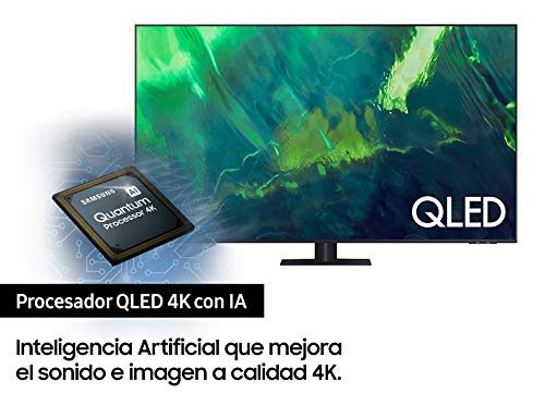 Samsung QLED 4K 2021 65Q74A - Smart TV de 65" con Resolución 4K UHD, Procesador QLED 4K con IA, Quantum HDR10+, Wide Viewing Angle, Motion Xcelerator Turbo+, OTS Lite y Alexa Integrada