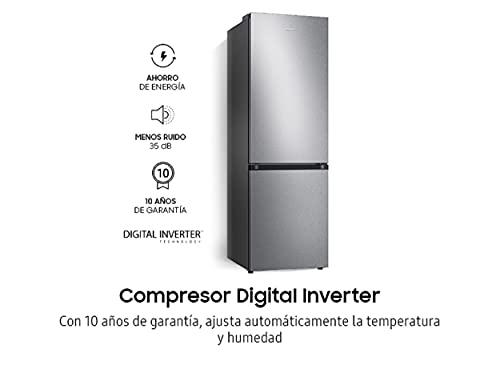 SAMSUNG RB34T602DSA - Frigorífico, Tecnología Space Max, No Frost, capacidad 344 L, 1.85 m, color Inox plateado