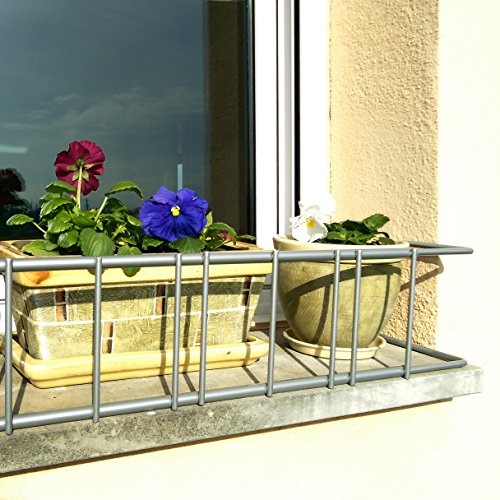 Sauvic 03510 - Soporte macetas para ventana exterior, extensible de 150 a 200 cm.