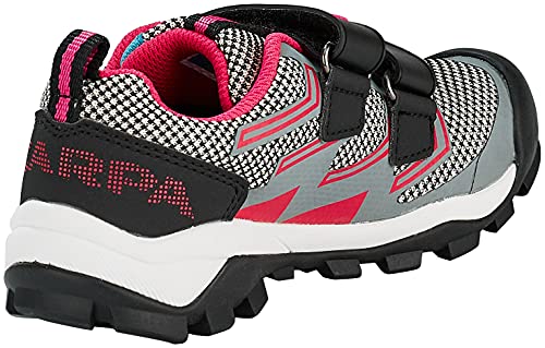 Scarpa Neutron Straps Kid, Zapatillas de Trail Running para niños, Gray-Fuxia, 34 EU