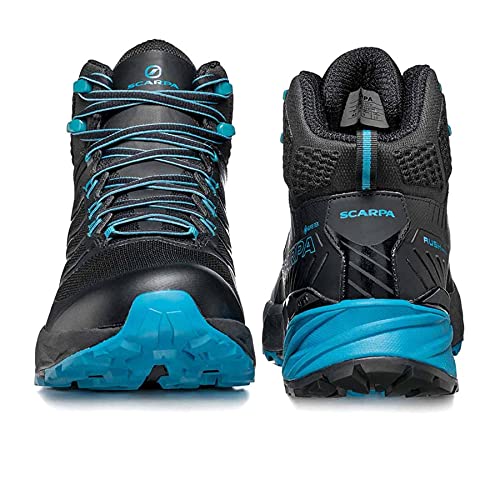 Scarpa Rush Mid GTX, Zapatillas de Trail Running Hombre, Black-Ottanio Gore-Tex SHCM Free Dome, 41.5 EU