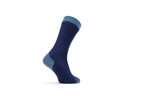 Seal Skinz Calcetines Impermeables de Longitud Media para Clima cálido Unisex para Adultos, Azul, L