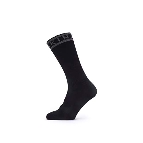 Seal Skinz Waterproof Warm Weather Mid Length Sock with Hydrostop Calcetines, Unisex Adulto, Negro, L